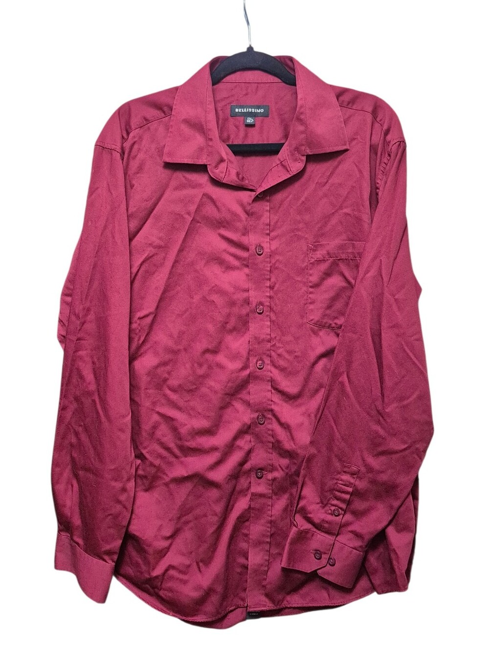 Men's Long-Sleeve Dress Shirt - Burgundy